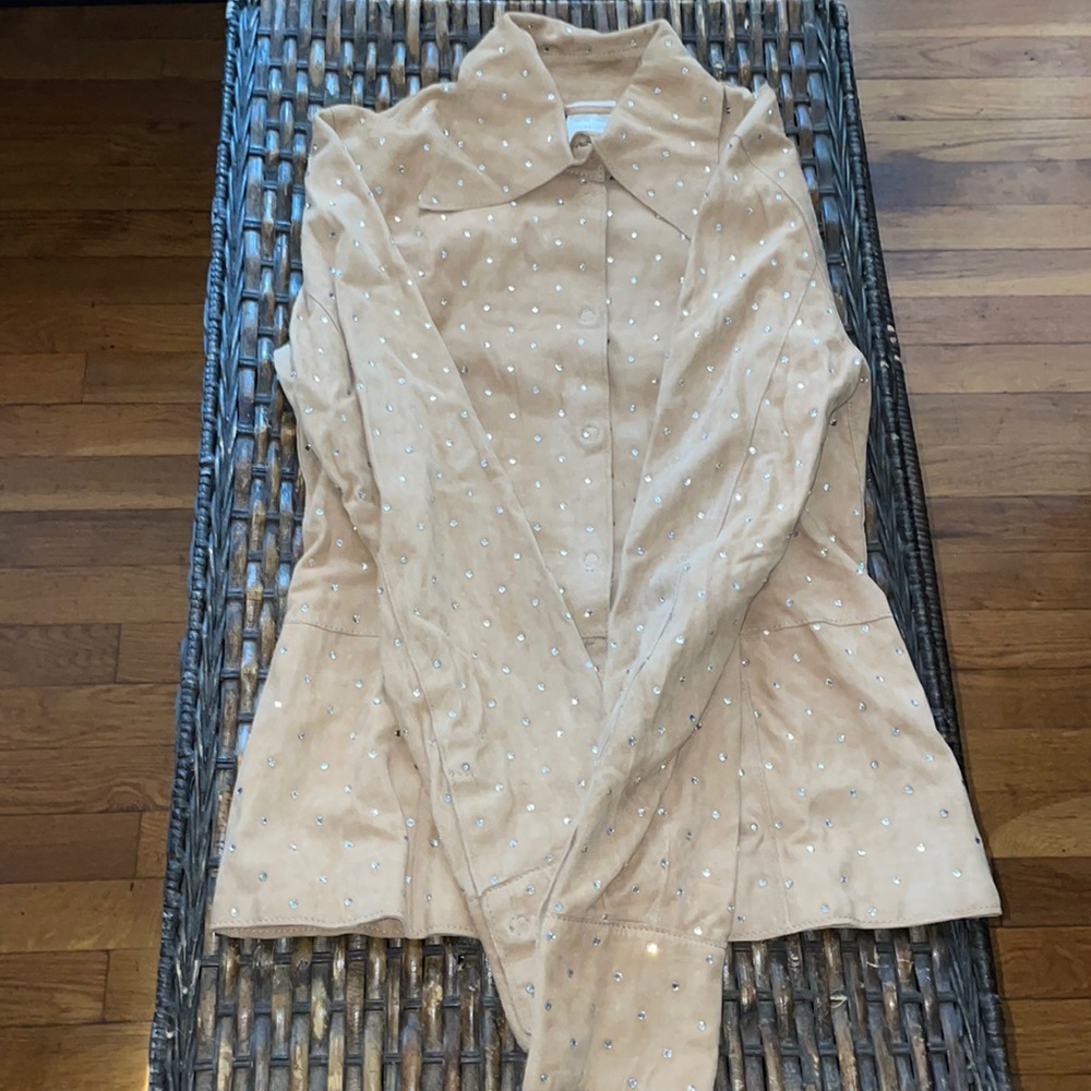 Dolce and Gabbana Suede and Crystal Jacket